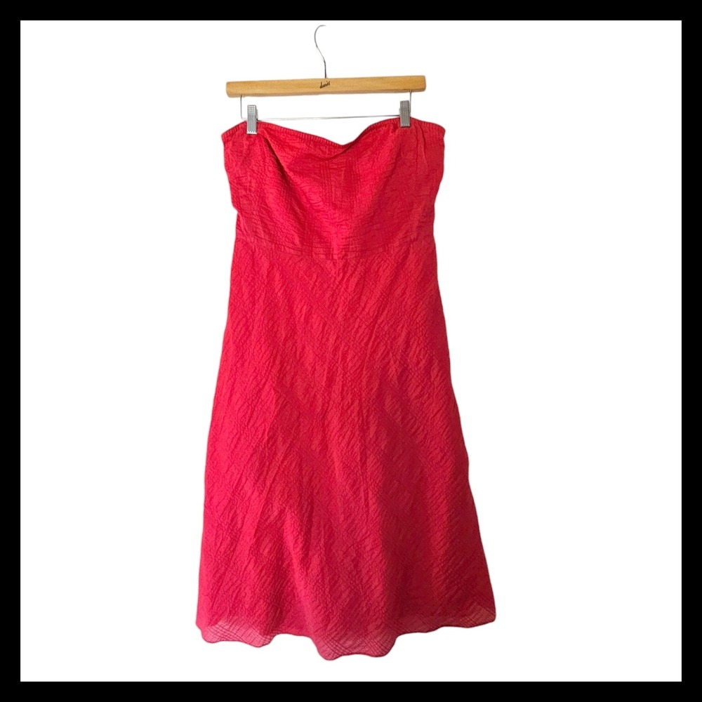 J. Crew Pink Women's Size 10 Strapless Seersucker Dress Lined Casual Texturized